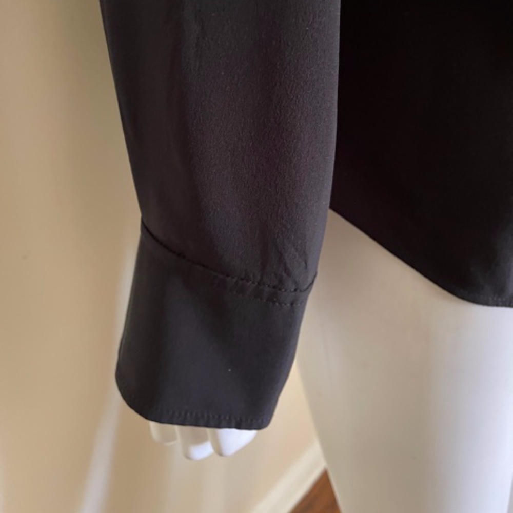 Chloe Black Button Down Sheer Blouse - image 5